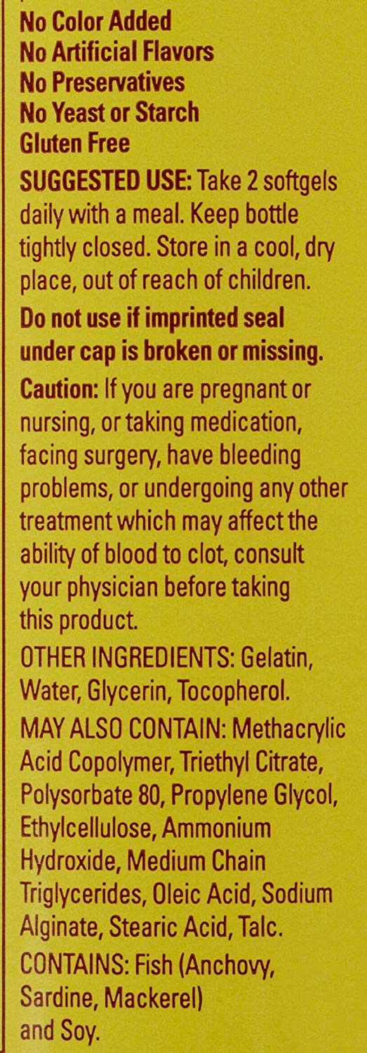 Burp-Less Fish Oil 1200 mg, 200 Softgels, Fish Oil Omega 3 Supplement For Heart Health - Medaid International