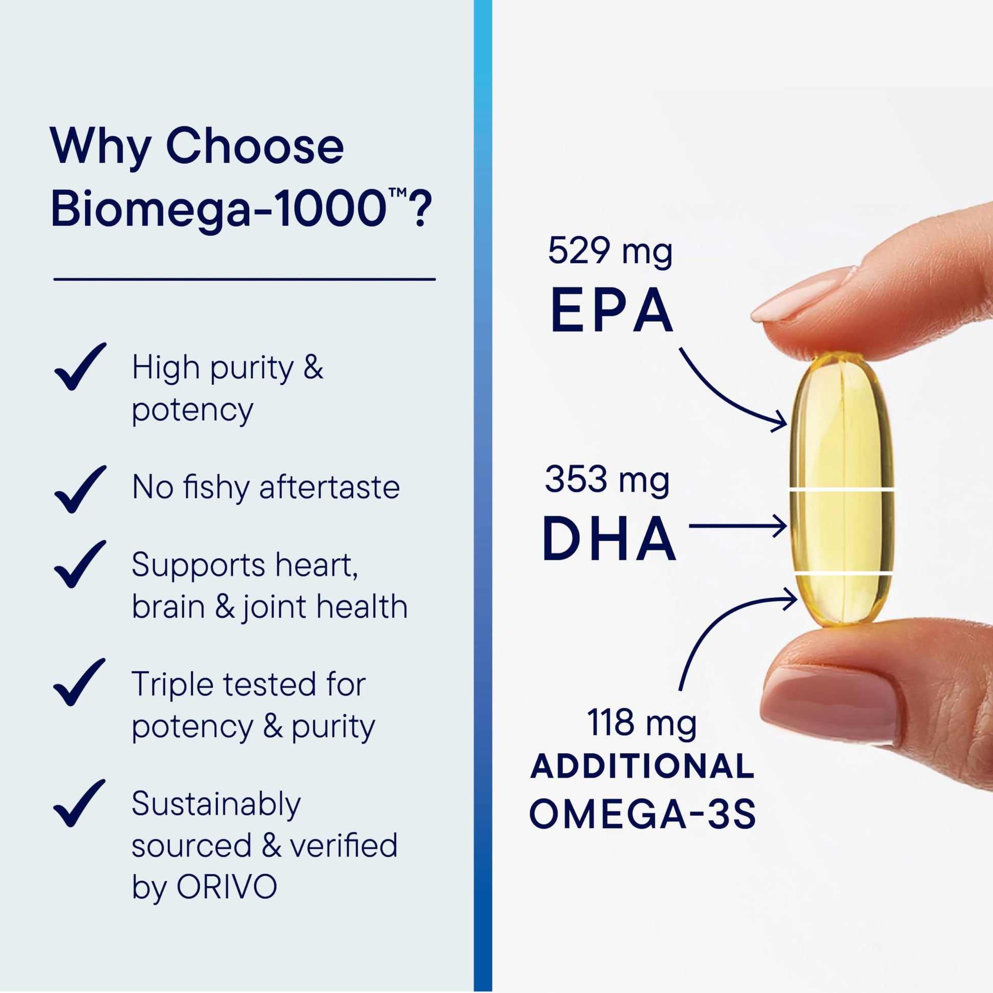 Biotics Research Biomega-1000™ Omega 3 Fish Oil With EPA 529mg / DHA 353mg– Omega-3 Fatty Acids 1000 mg- Highly Concentrated Fish Oil For Women & Men– Supports Immune, Brain & Heart Health–90 Softgels - Medaid International