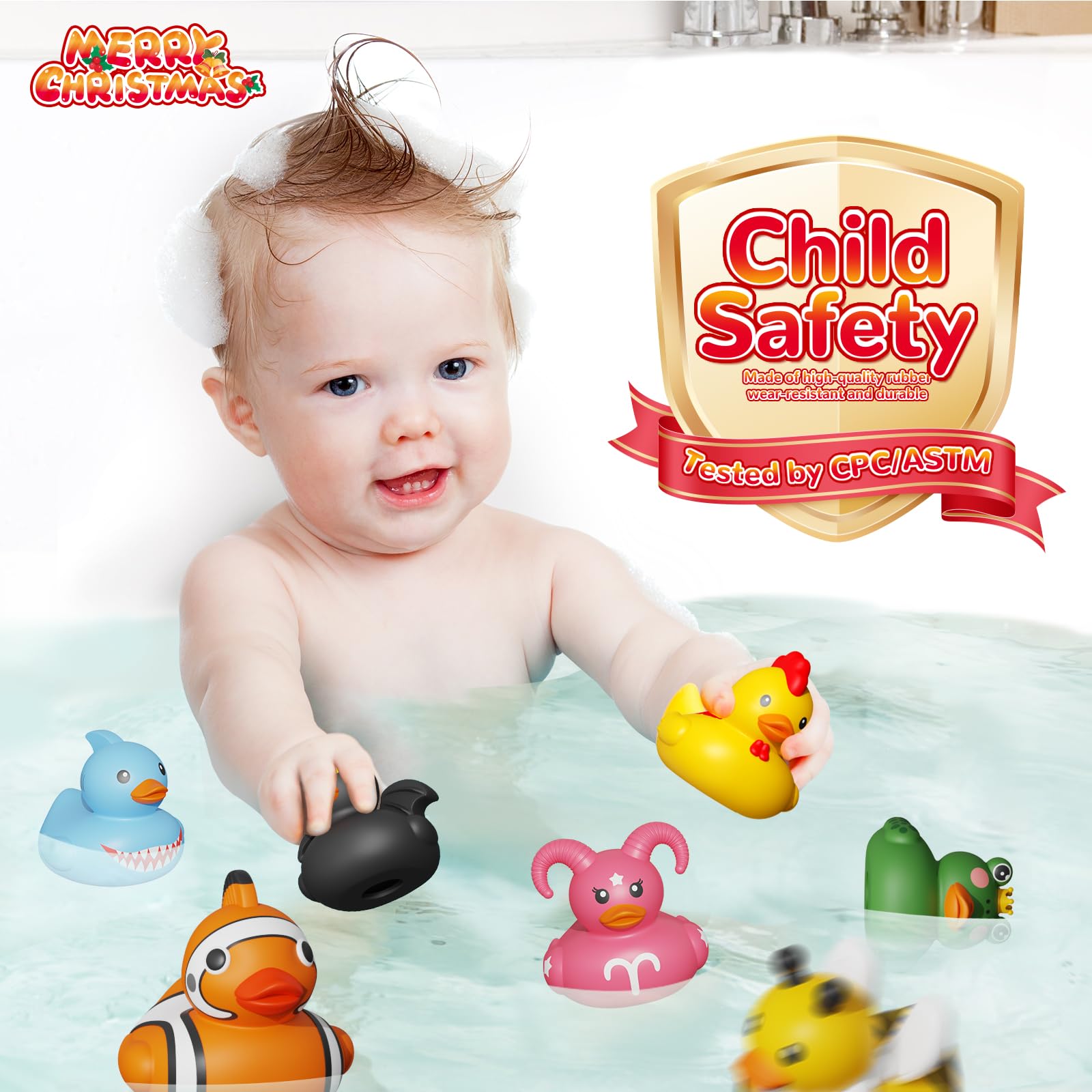 Advent Calendar Boys & Girls, 24 Days Christmas Countdown Calendar, Rubber Ducks Bath Toys, Toys for Toddler, Christmas & Birthday Gifts - Medaid International