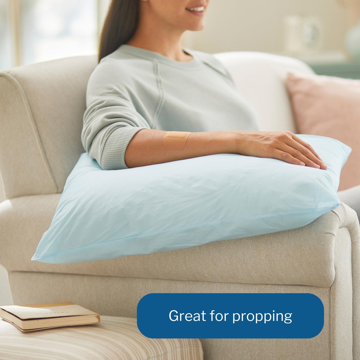 McKesson Medical Pillow [1 Count] Limited Reusable Hospital Bed Pillows, Fluid Moisture and Stain-Resistant, Blue, 20 in x 26 in - Medaid International