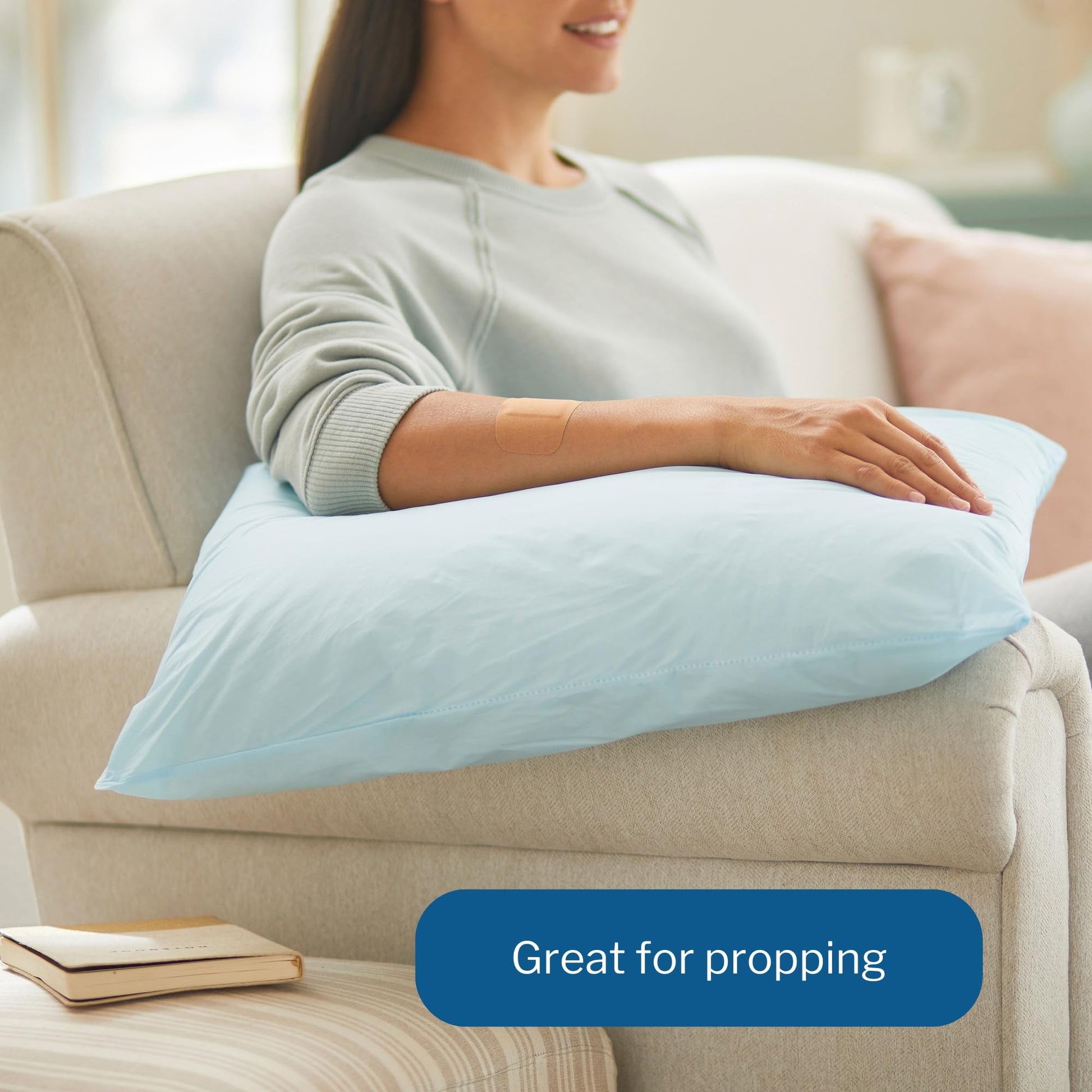 McKesson Medical Pillow [1 Count] Limited Reusable Hospital Bed Pillows, Fluid Moisture and Stain-Resistant, Blue, 20 in x 26 in - Medaid International