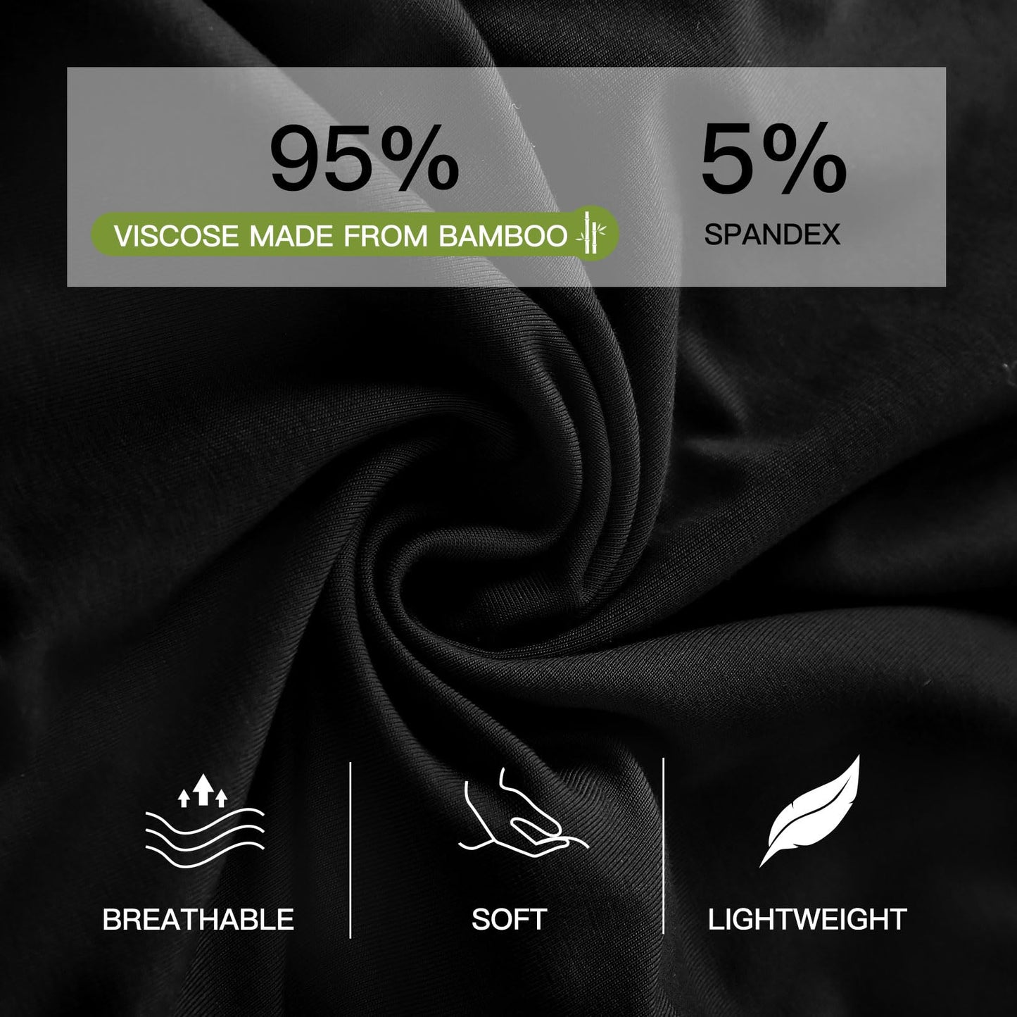 HAVVIS Men's Performance Underwear Boxer Briefs Soft Comfortable Bamboo Viscose Underwear for Men Multipack (XXL, Boxer Briefs : C05-6 Pack - Black) - Medaid International