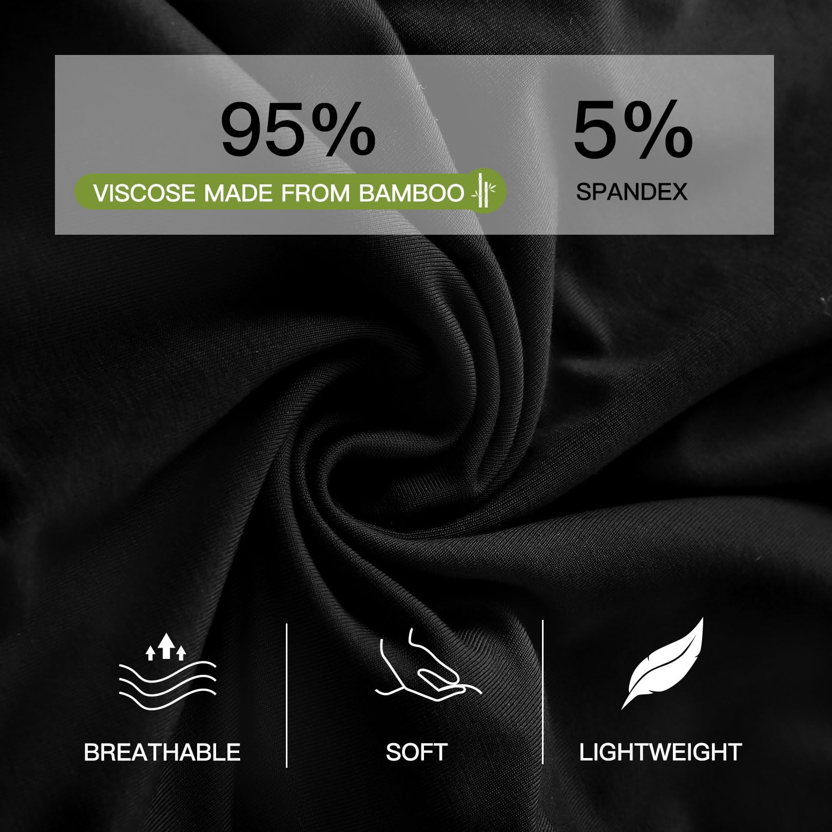 HAVVIS Men's Performance Underwear Boxer Briefs Soft Comfortable Bamboo Viscose Underwear for Men Multipack (XXL, Boxer Briefs : C05-6 Pack - Black) - Medaid International