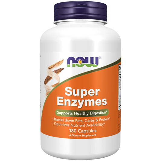NOW Foods Supplements, Super Enzymes, Formulated with Bromelain, Ox Bile, Pancreatin and Papain,180 Capsules - Medaid International