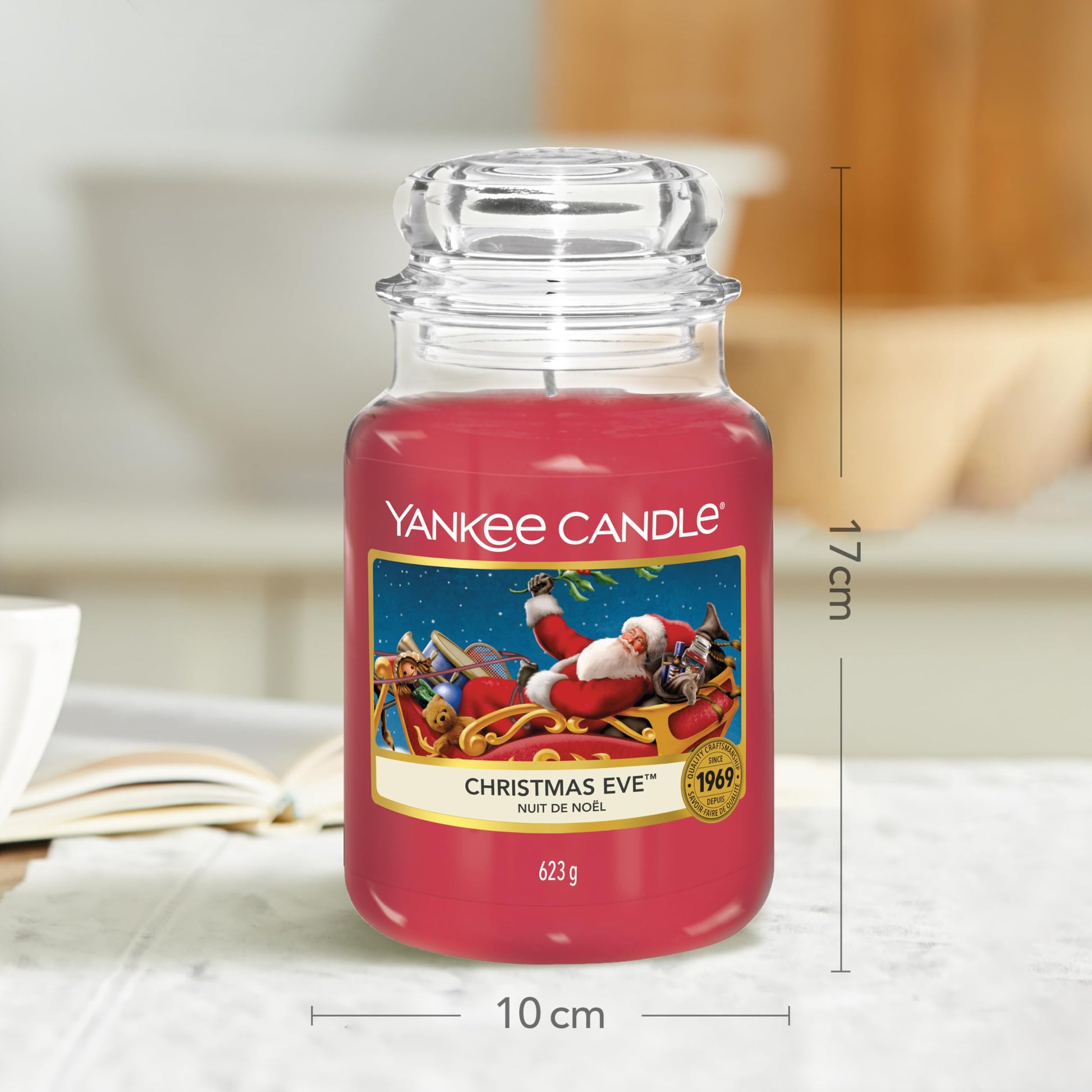 Yankee Candle Christmas Eve Scented, Classic 22oz Large Jar Single Wick Candle, Over 110 Hours of Burn Time - Medaid International