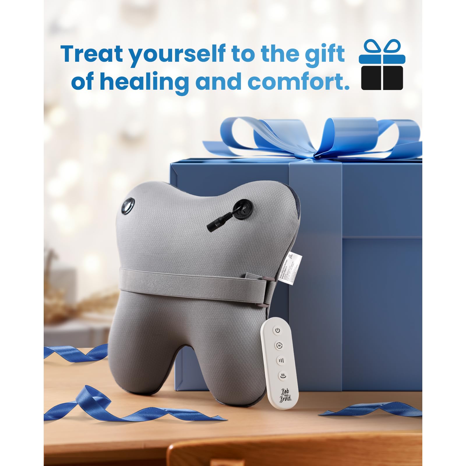 BOB AND BRAD Back Massager with Heat and Remote, EZBack Plus Corded Neck Massager for Pain Relief Deep Tissue, Shiatsu Massage Pillow with 3 Level for Full Body, FSA Eligible Ideal Gifts for Women - Medaid International