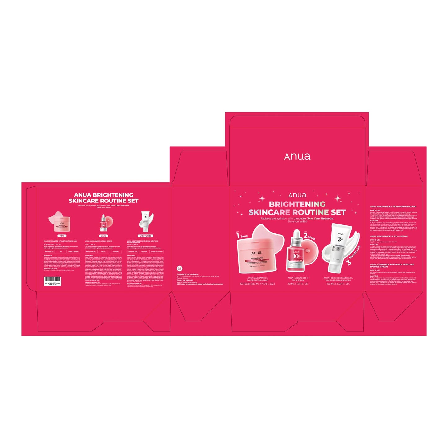 ANUA BRIGHTENING Niacinamide Skincare Routine Set (Amazon Exclusive Set), Niacinamide Serum & Toner Pad & Face Moisturizer, Skin clarity, Moisture barrier for Daily care, Korean Skincare Set - Medaid International