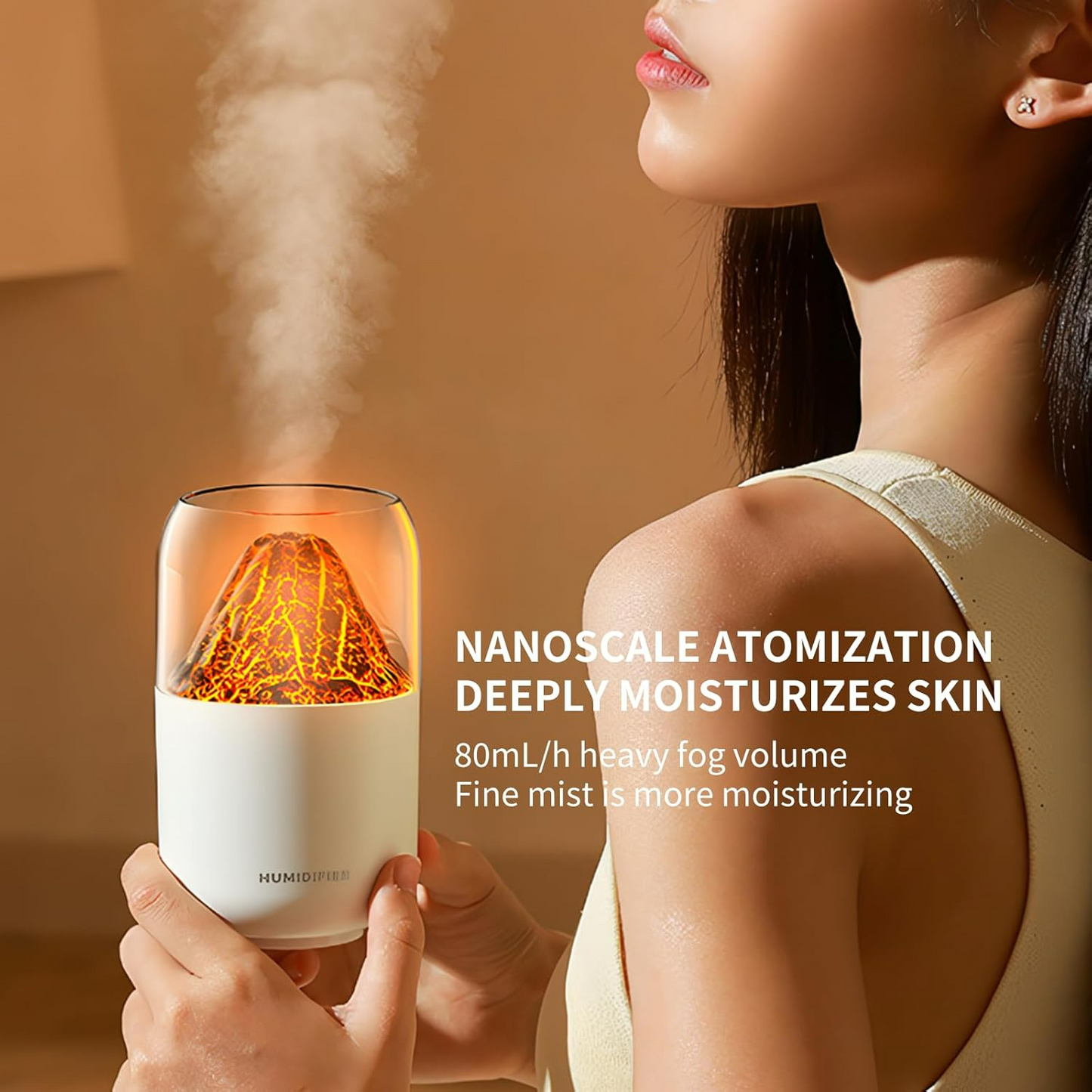 Mini Volcano Cool Mist Humidifier ‚Äì 300ml Air Moisturizer with LED - Medaid International
