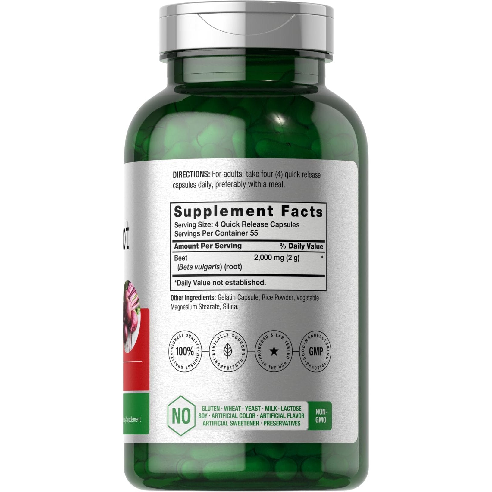 Horbäach Beet Root Powder Capsules | 220 Pills | Herbal Extract | Non-GMO, Gluten Free Supplement - Medaid International
