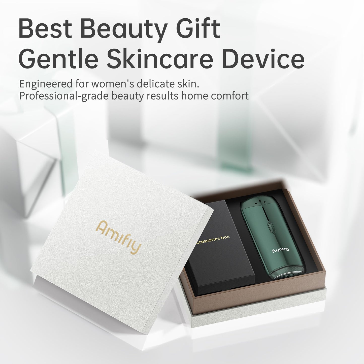 Amifiy Ice Cooling IPL Home Use Hair Removal Device, Laser Hair Removal Machine Painless Epilator for Women Men, 3 Energy Levels & 2 Modes, Face Body Use with Razor & Glasses - Medaid International