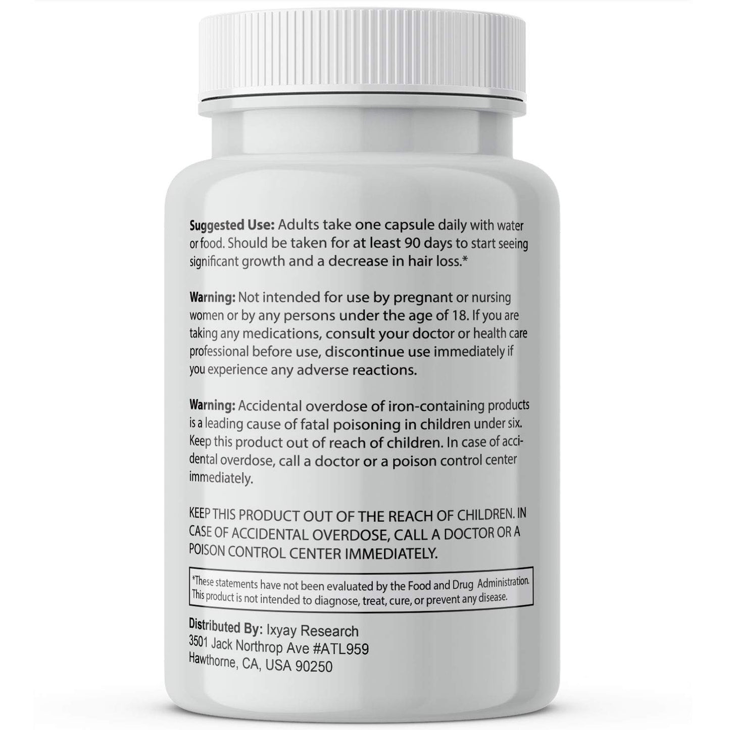 Finanutride Natural DHT Blocker & Hair Growth Capsules - Prevent Hair Loss, Stimulate Follicles, Proprietary Regrowth Treatment - Medaid International