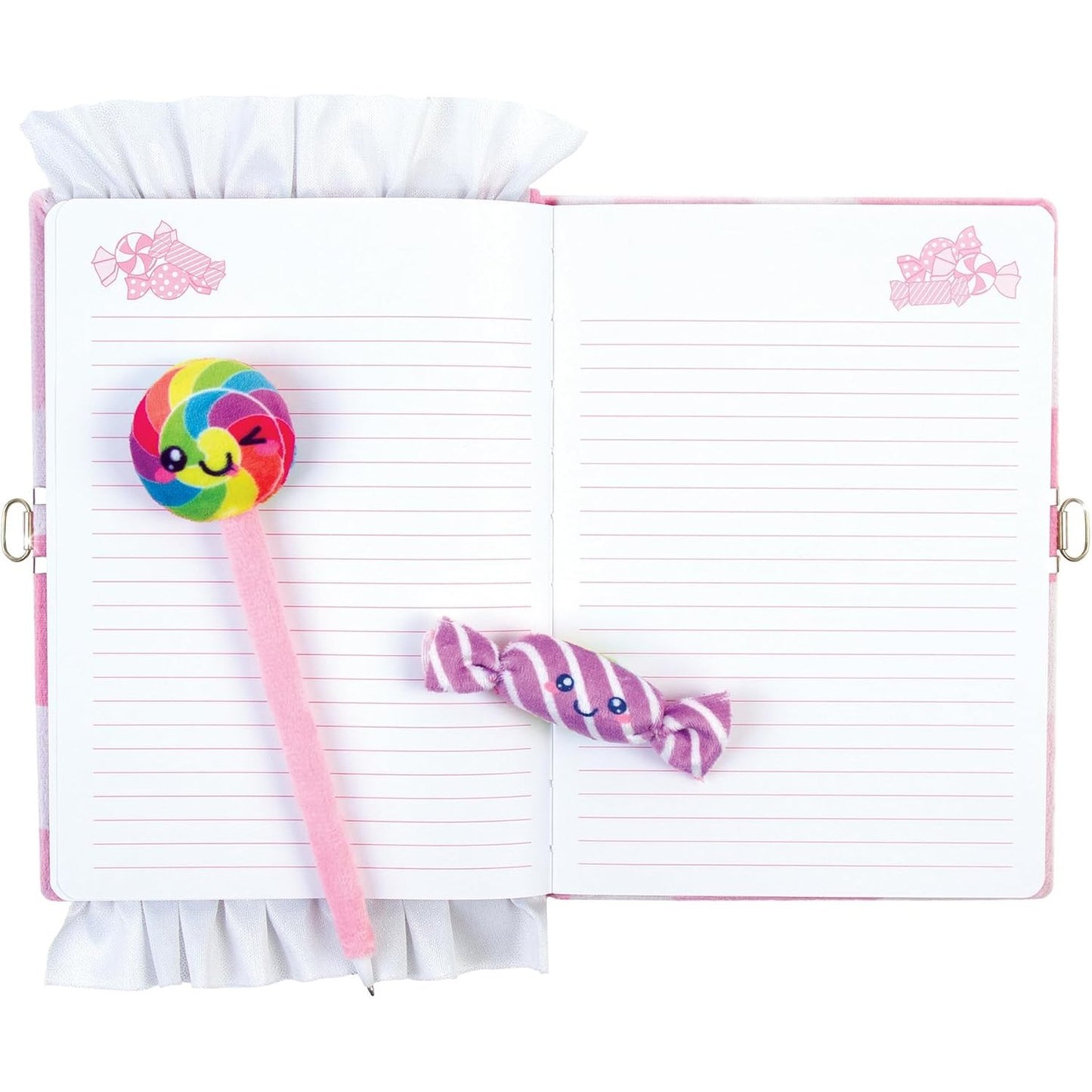 Candy Plush Pocket Locking Journal with Pen - Medaid International