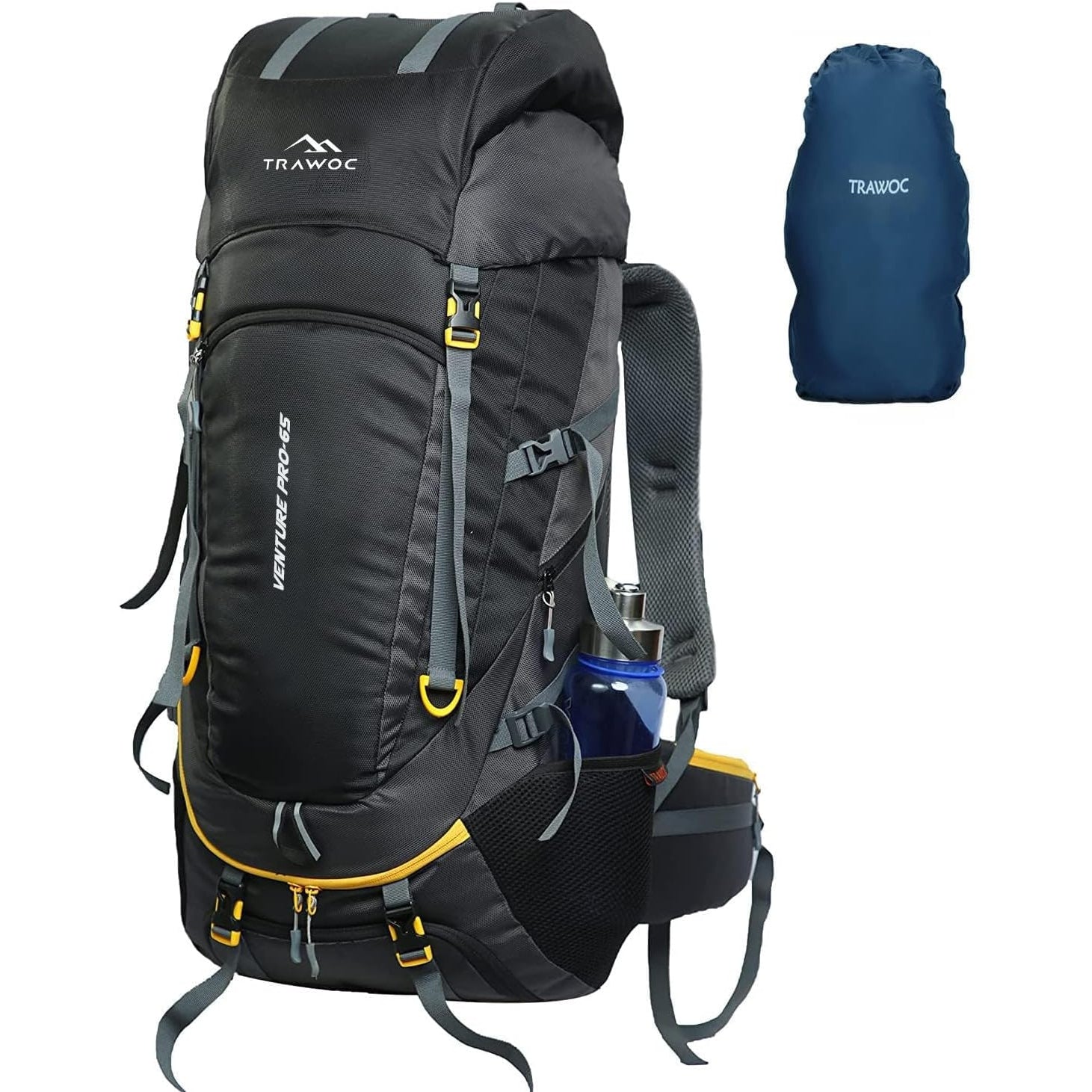 TRAWOC VENTURE PRO 65 Liter Internal Frame Camping Trekking Hiking Bac Medaid