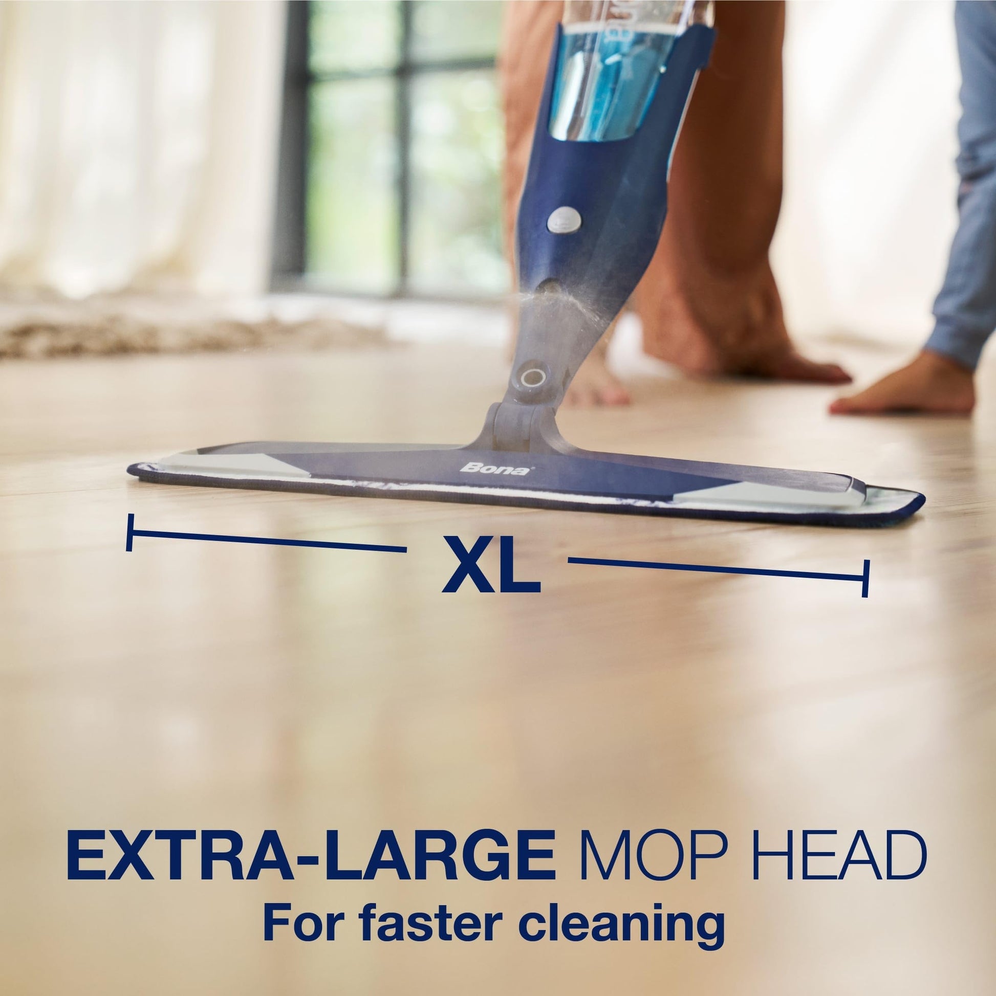 Bona Hardwood Floor Premium Spray Mop - Includes Wood Floor Cleaning Concentrate and Machine Washable Microfiber Cleaning Pad - Dual Zone Cleaning Design for Faster Cleanup - Medaid International