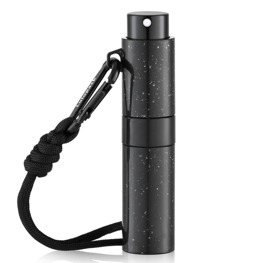 Lulupack Travel Perfume Bottle Refillable - Keychain Cologne Spray Atomizer Mini - Small Travel Size Sprayer Empty Refill Sample Container - Portable Fragrance Decant Dispenser for Men 8ml Black - Medaid International
