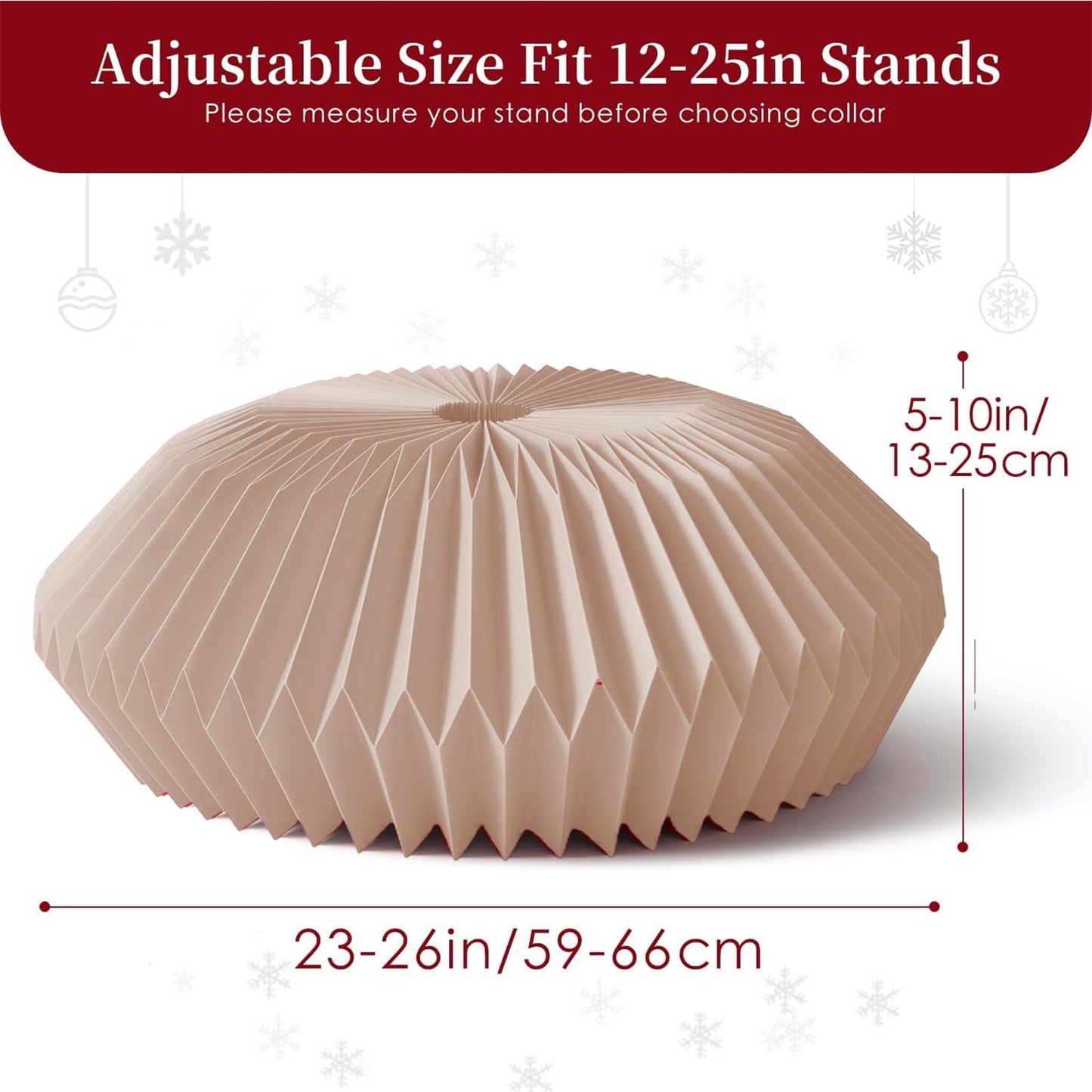 Christmas Tree Skirt Collars - Paper Holiday Tree Ring Skirts for 6ft, 7.5ft, 9ft Artificial Trees - Medaid International