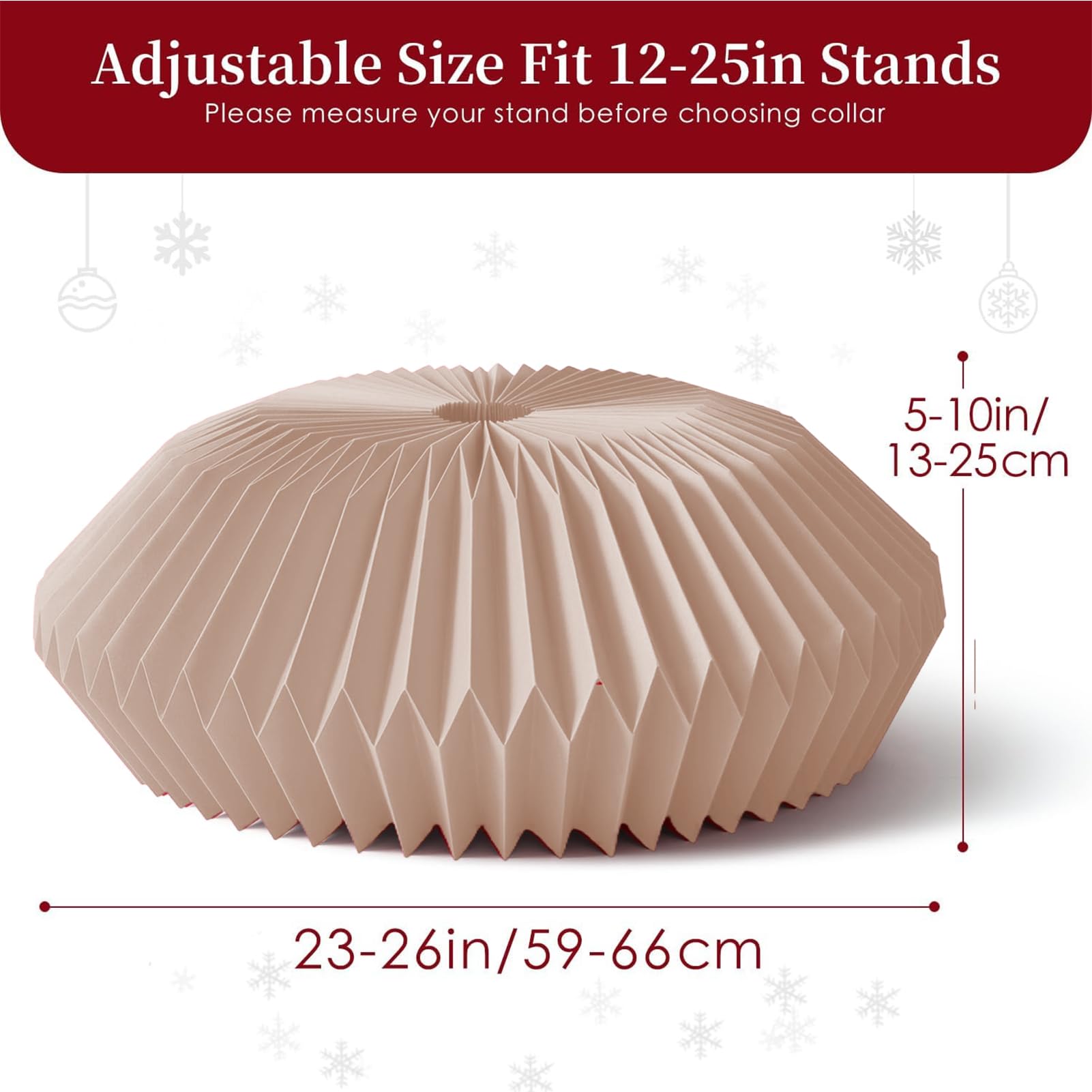 Christmas Tree Skirt Collars - Paper Holiday Tree Ring Skirts for 6ft, 7.5ft, 9ft Artificial Trees - Medaid International