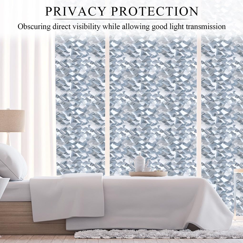 Arthome Privacy Film, 35.4x100 inch 3D Crystal Refraction Window Tint, Static Cling No Glue Removable, UV Anti-UV Window Sticker Self-Adhesive Vinyl Home Office Decor - Medaid International