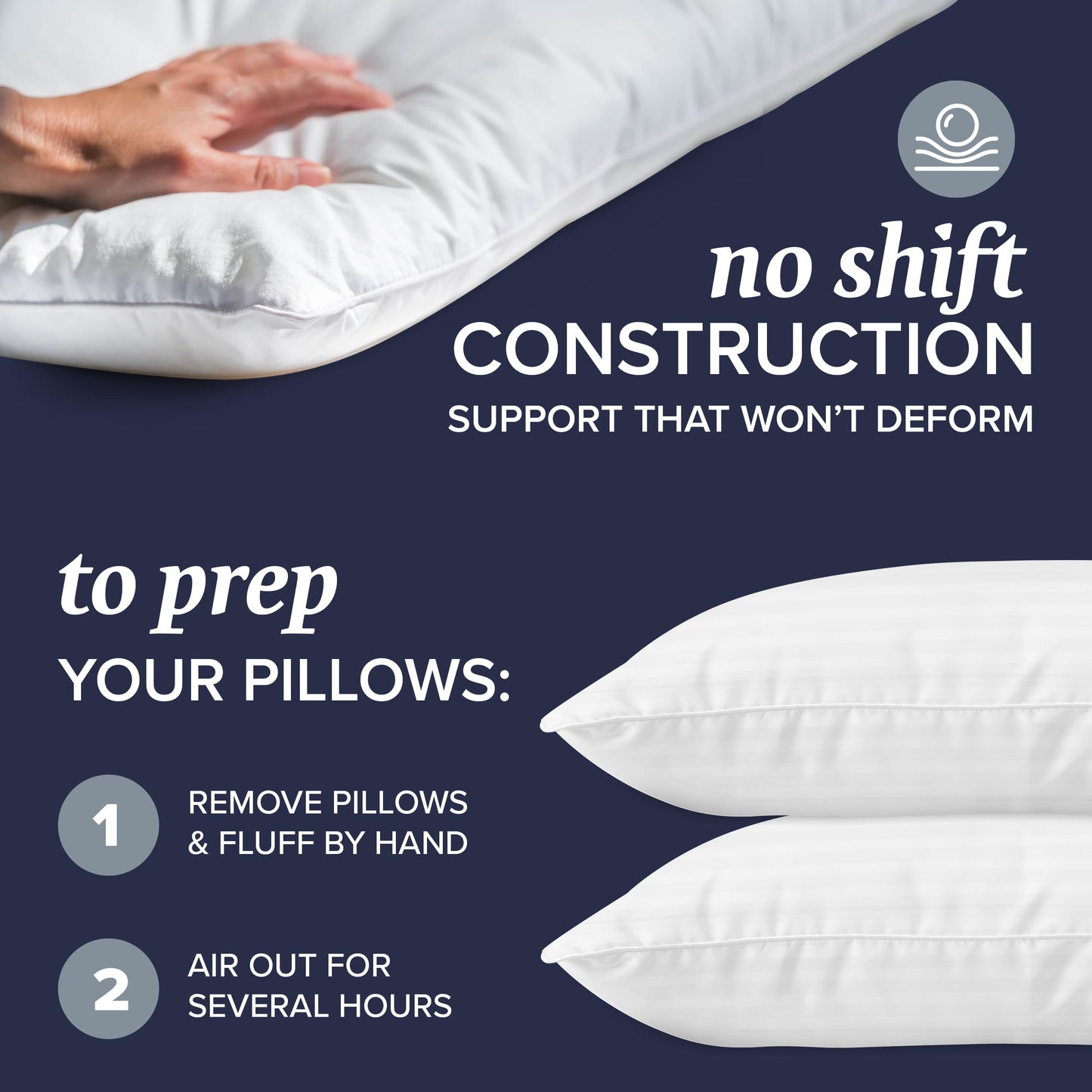 Beckham Hotel Collection Bed Pillows King Size Set of 2 - Down Alternative Pillow for Back, Stomach or Side Sleepers - Medaid International