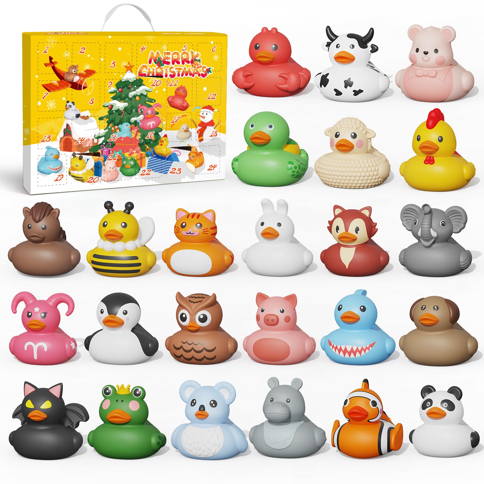 Advent Calendar Boys & Girls, 24 Days Christmas Countdown Calendar, Rubber Ducks Bath Toys, Toys for Toddler, Christmas & Birthday Gifts - Medaid International