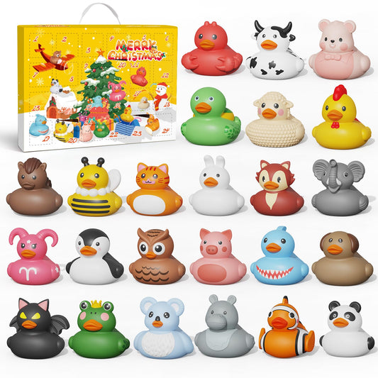 Advent Calendar Boys & Girls, 24 Days Christmas Countdown Calendar, Rubber Ducks Bath Toys, Toys for Toddler, Christmas & Birthday Gifts - Medaid International