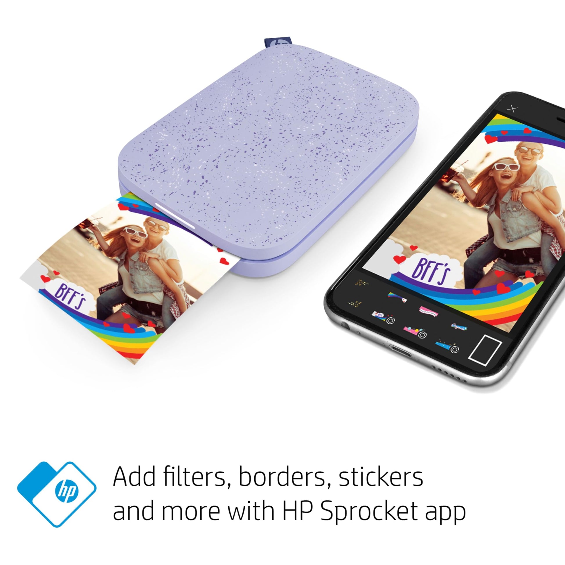 HP Sprocket 2x3" Instant Smartphone Photo Printer - Portable Color Wireless Mobile Printer - Zink Sticky-Back Photos - Print from Compatible iOS & Android Devices with Bluetooth w/Fun App - Purple - Medaid International