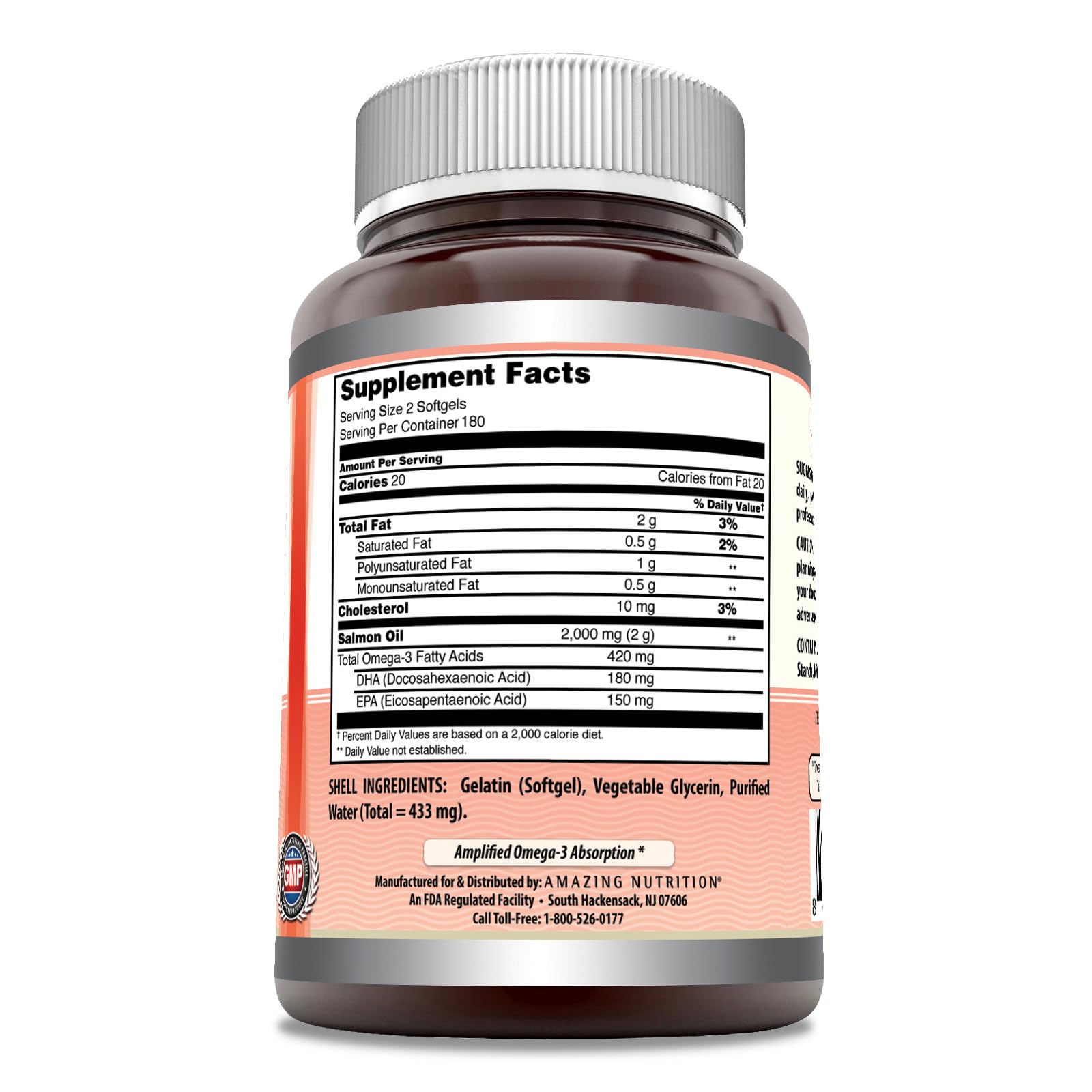 Amazing Omega Wild Alaskan Salmon Oil 2000mg Per Serving Softgels Supplement (360) - Medaid International