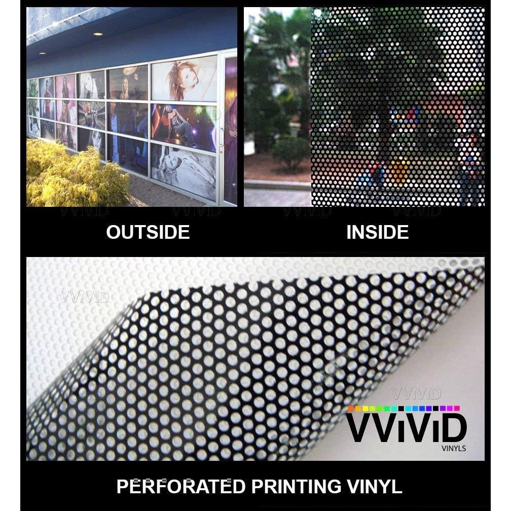 One-Way Perforated Vinyl Privacy Window Film Adhesive Glass Wrap Roll (1ft x 54 inches) - Medaid International