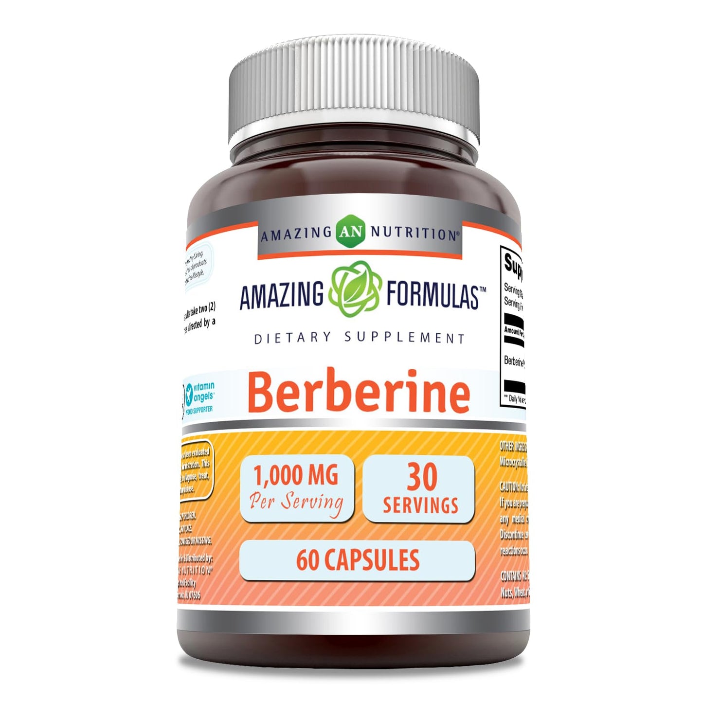 Amazing Formulas Berberine 1000mg Per Serving 60 Capsules Supplement | Non GMO | Gluten Free | Made in USA - Medaid International