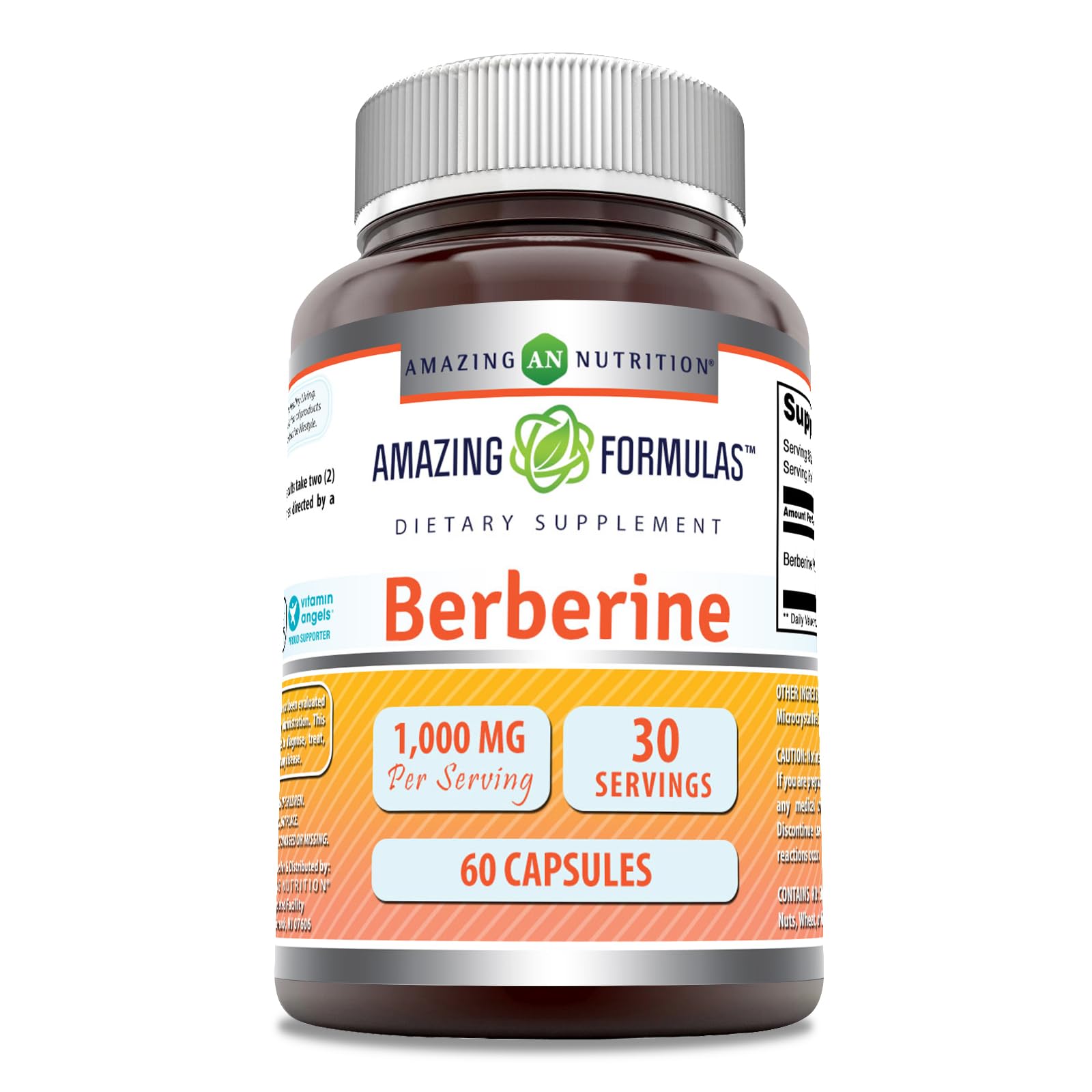 Amazing Formulas Berberine 1000mg Per Serving 60 Capsules Supplement | Non GMO | Gluten Free | Made in USA - Medaid International