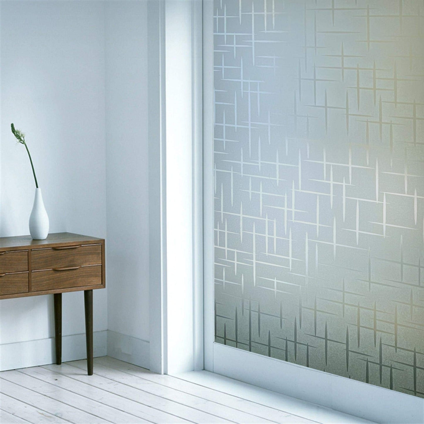 Arthome Frosted Window Film,35.4x100 inch Non-Adhesive, Privacy Film for Glass Windows, Self Static Cling Decorative Window Cling Anti-UV Window Sticker for Home Office - Medaid International