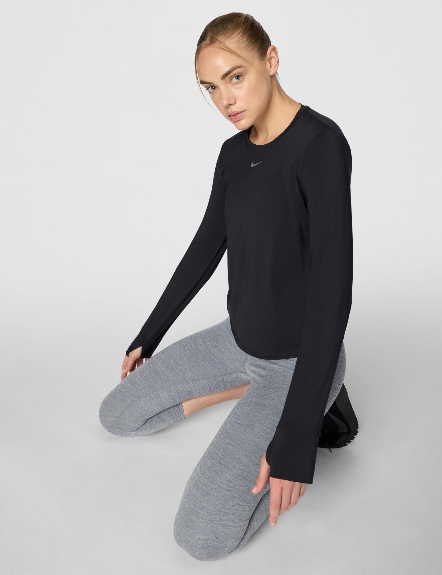 Nike Women's One Classic Dri-Fit Long-Sleeve Top, Black, Large - Medaid International