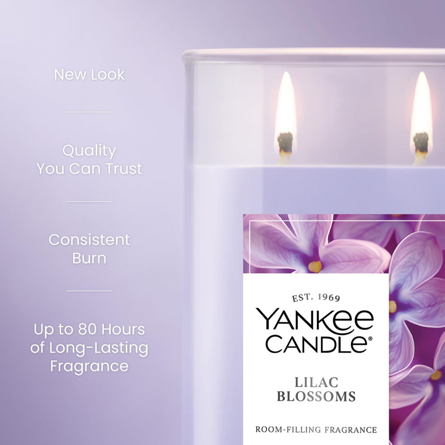 Yankee Candle Large Tumbler Scented Candle with up to 80 Hour Burn Time, Premium Plant Wax Blend for Consistent Burn, 20 oz Tumbler Candle with Room Filling Fragrance, Lilac Blossoms - Medaid International
