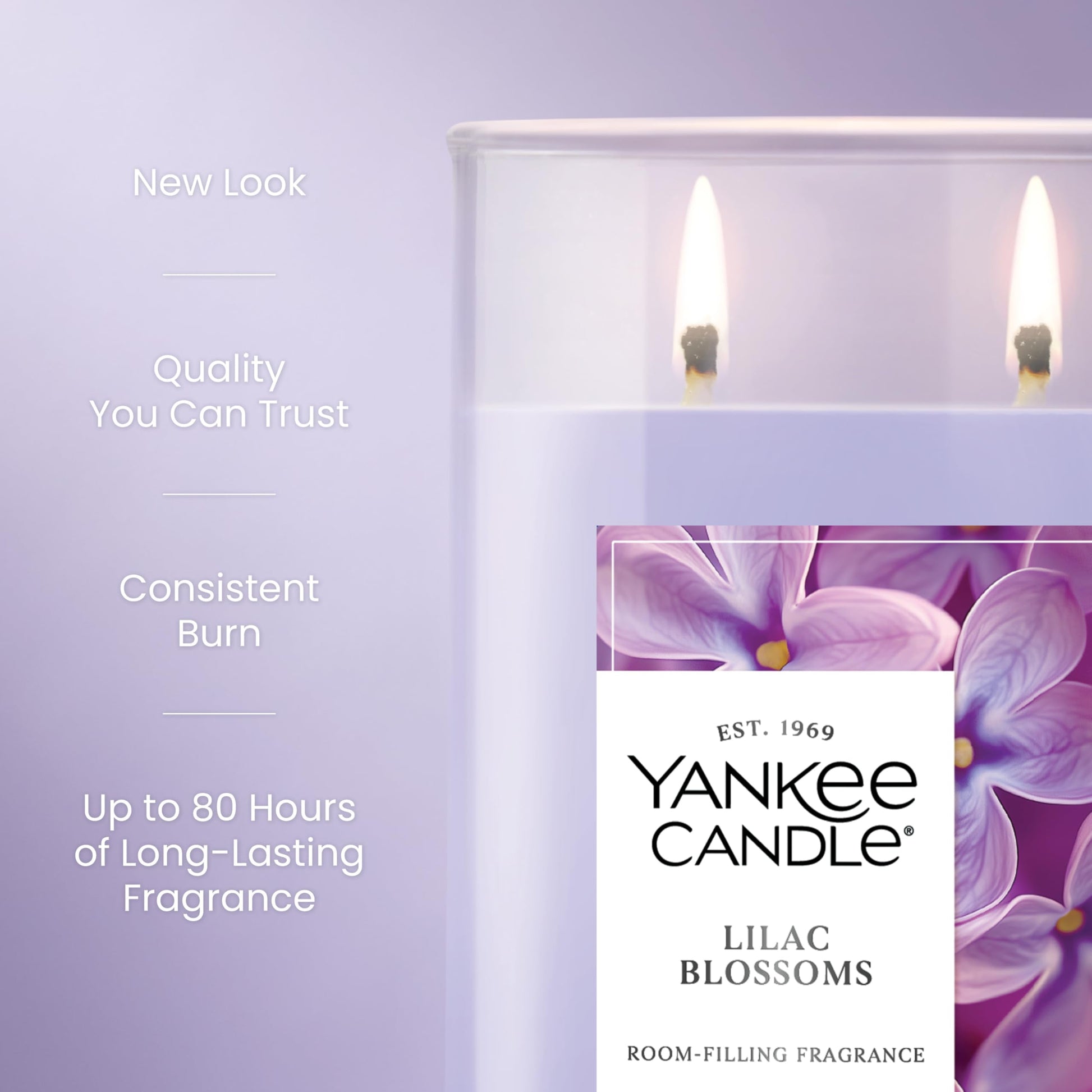 Yankee Candle Large Tumbler Scented Candle with up to 80 Hour Burn Time, Premium Plant Wax Blend for Consistent Burn, 20 oz Tumbler Candle with Room Filling Fragrance, Lilac Blossoms - Medaid International