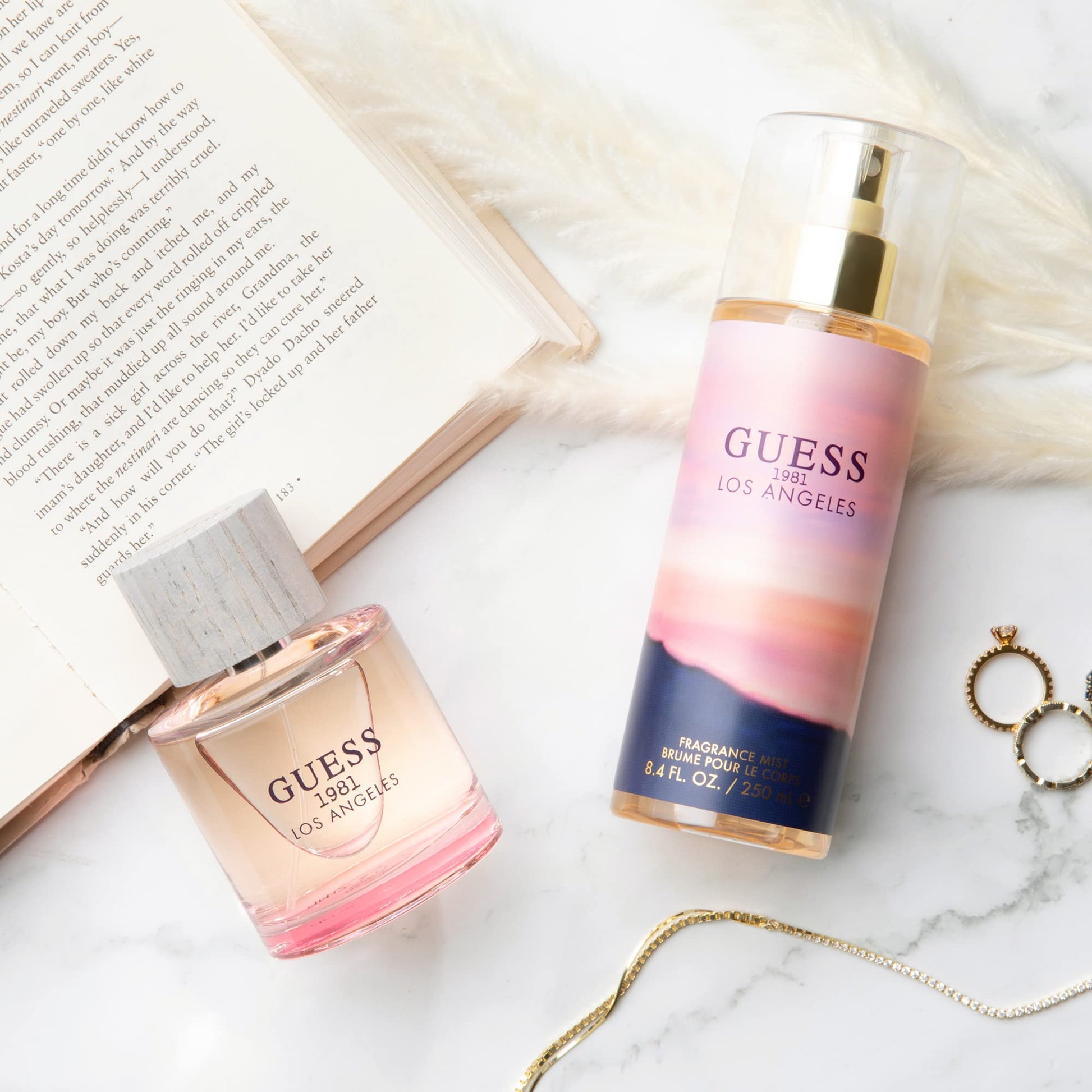 GUESS 1981 Los Angeles Women/Femme Eau de Toilette 3 Piece Gift Set - Perfume Spray 3.4 Fl. Oz., Travel Spray 0.5 Fl. Oz., & Body Lotion 6.7 Fl. Oz. - Medaid International