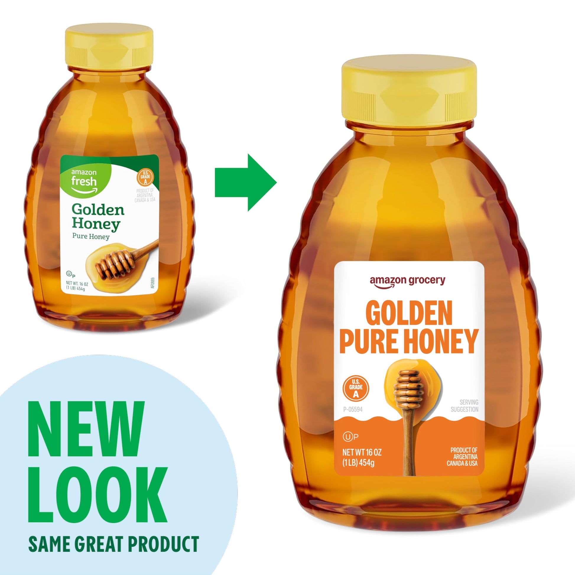 Amazon Grocery, Golden Pure Honey, 16 Oz (Previously Amazon Fresh, Packaging May Vary) - Medaid International