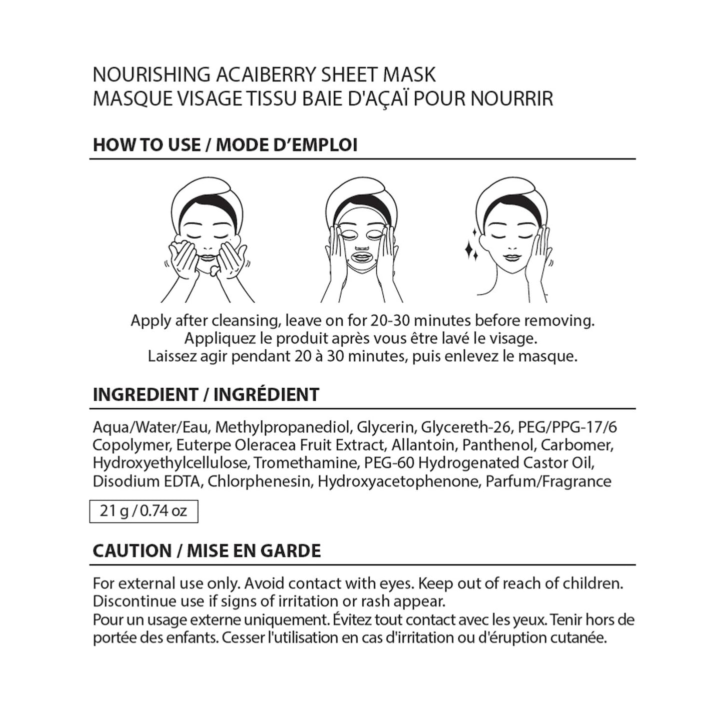 GLAM UP Sheet Mask Nourishing AcaiBerry (10 sheets) - Dewy Skin - Medaid International