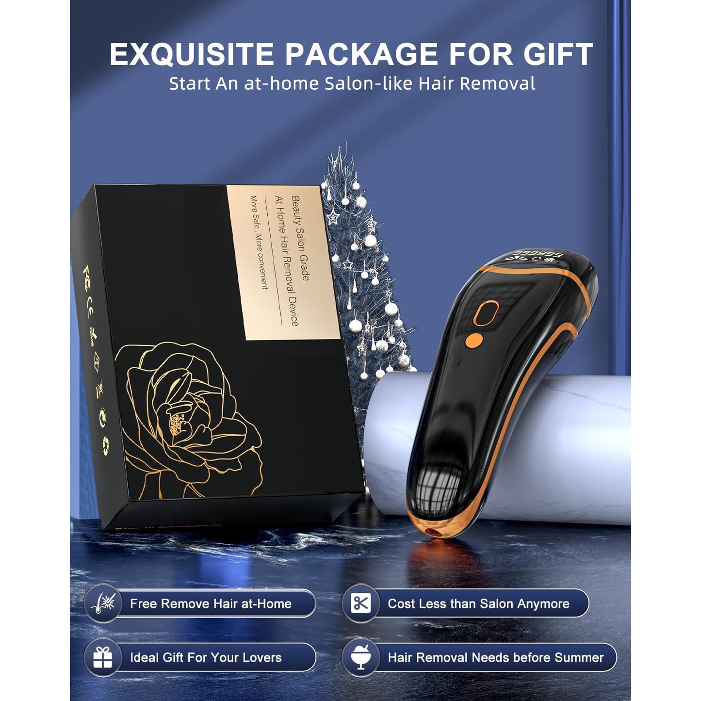 Laser Hair Removal, IPL Hair Removal Permanent for Women and Men, Hair Removal Device 999999 Flashes at-Home for Facial Legs Arms Whole Body Treatment - Medaid International