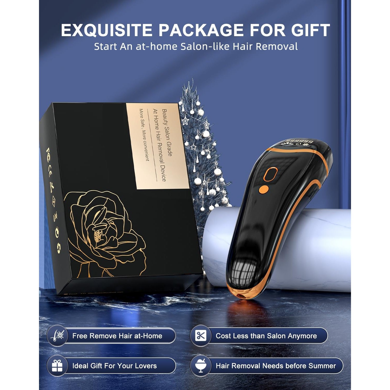 Laser Hair Removal, IPL Hair Removal Permanent for Women and Men, Hair Removal Device 999999 Flashes at-Home for Facial Legs Arms Whole Body Treatment - Medaid International