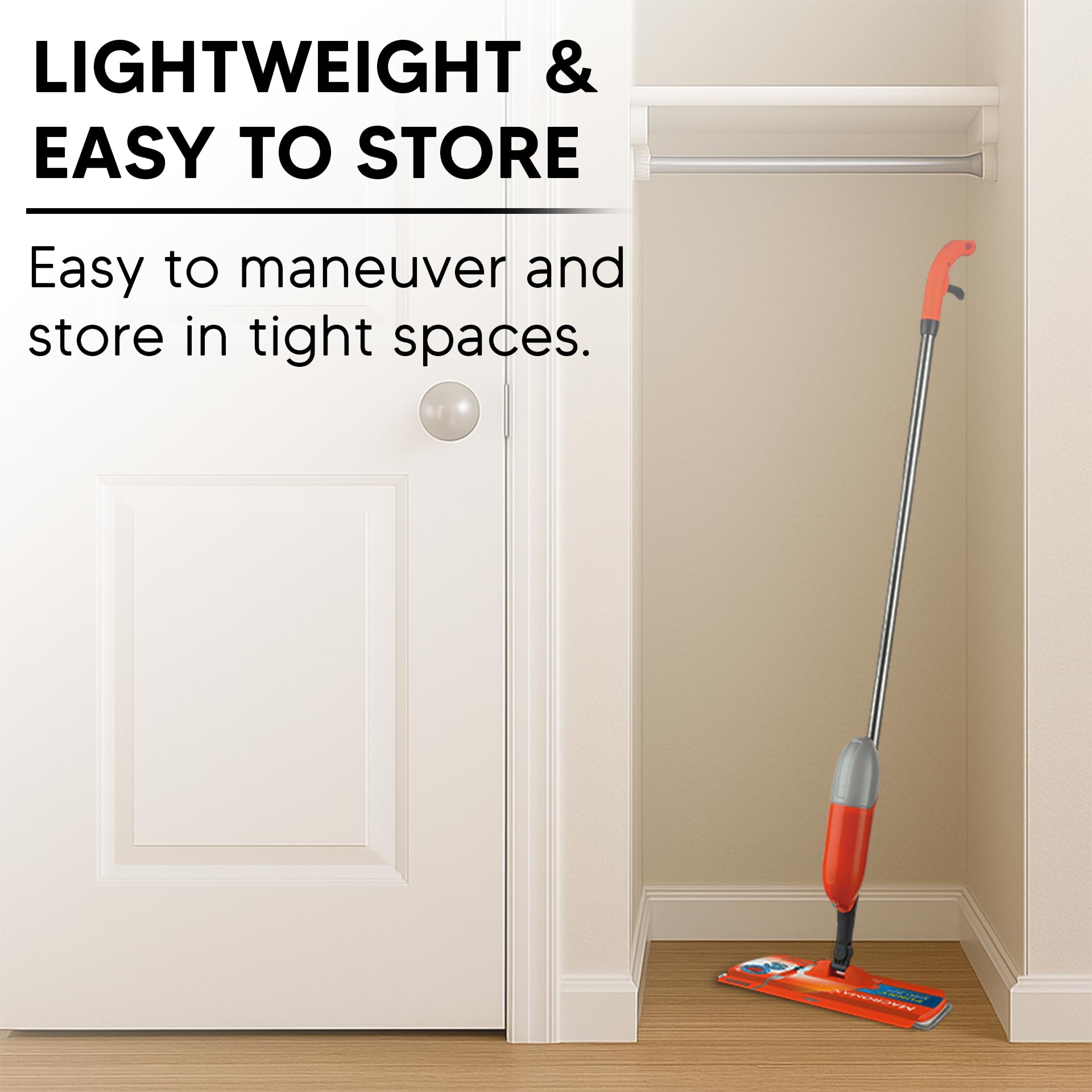 Macromax Funny Spray Mop – Compact 350ml Refillable Bottle – 360° Rotating Microfiber Floor Mop – Water-Saving Spray System – Bucket-Free Cleaning for Tile, Laminate & Wood Floors - Medaid International