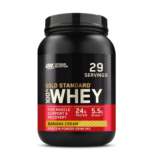 Optimum Nutrition Gold Standard 100% Whey Protein Powder, Banana Cream, 2 Pound (Packaging May Vary) - Medaid International