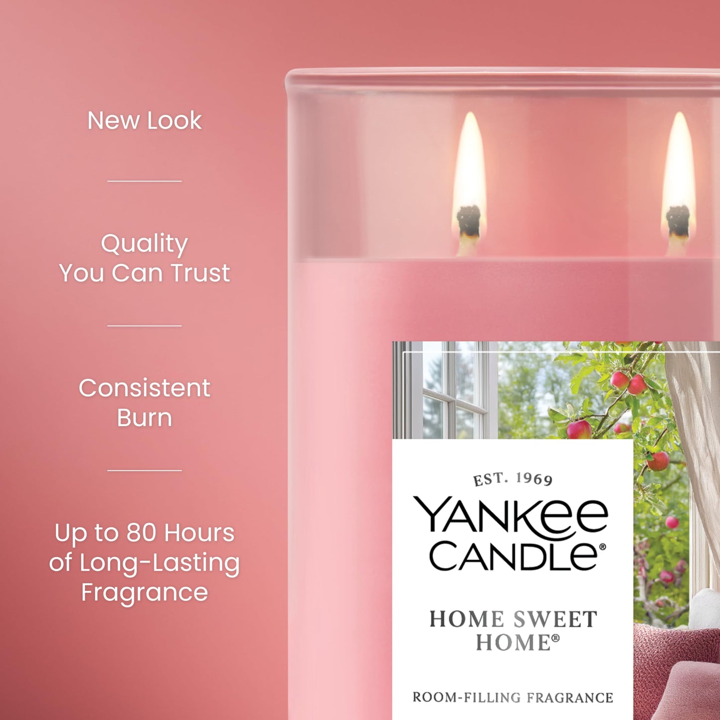 Yankee Candle Large Tumbler Scented Candle with up to 80 Hour Burn Time, Premium Plant Wax Blend for Consistent Burn, 20 oz Tumbler Candle with Room Filling Fragrance, Home Sweet Home - Medaid International