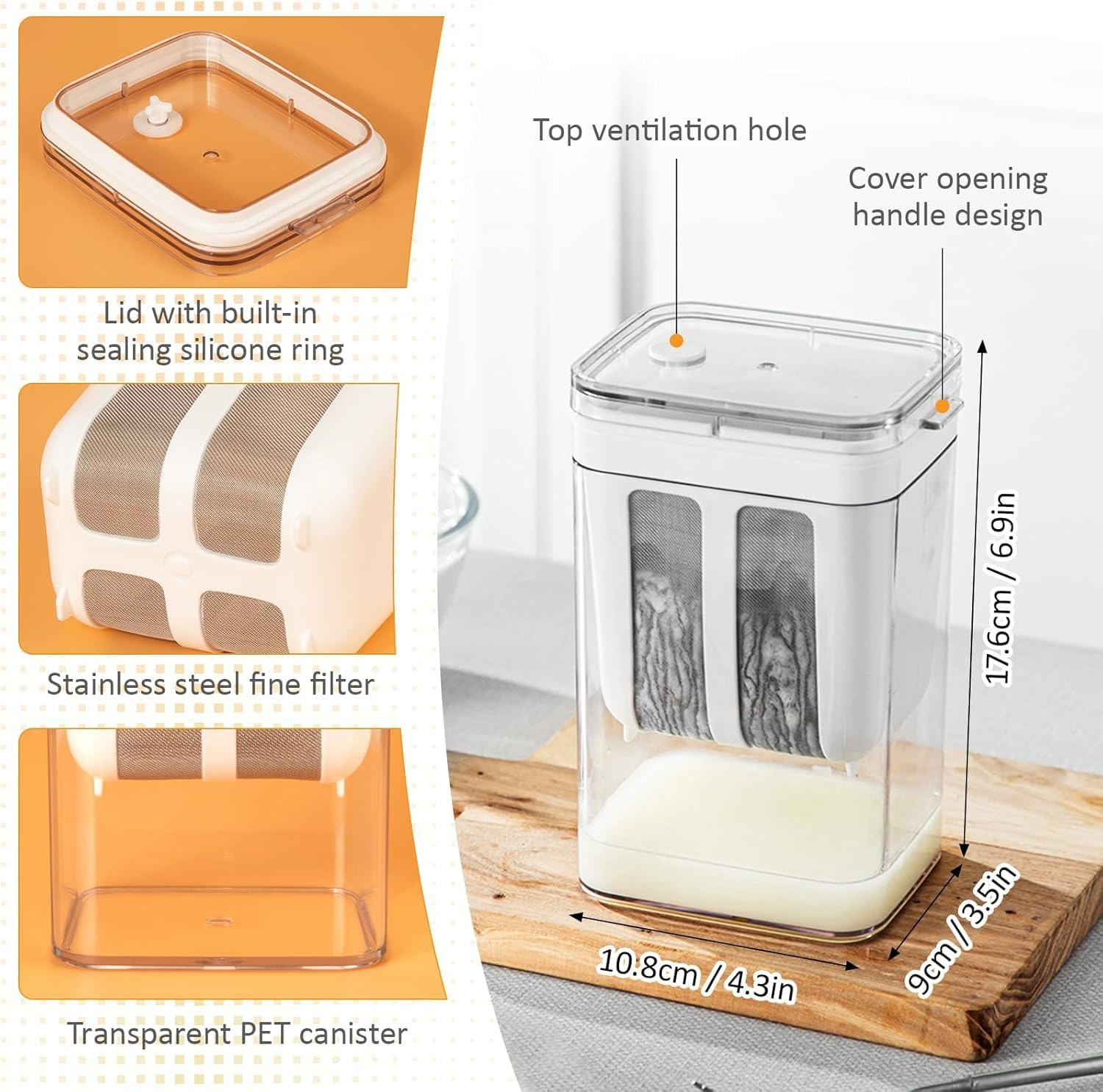 Greek Yogurt Strainer 1100ml ‚Äì Multi-Purpose Yogurt Maker - Medaid International