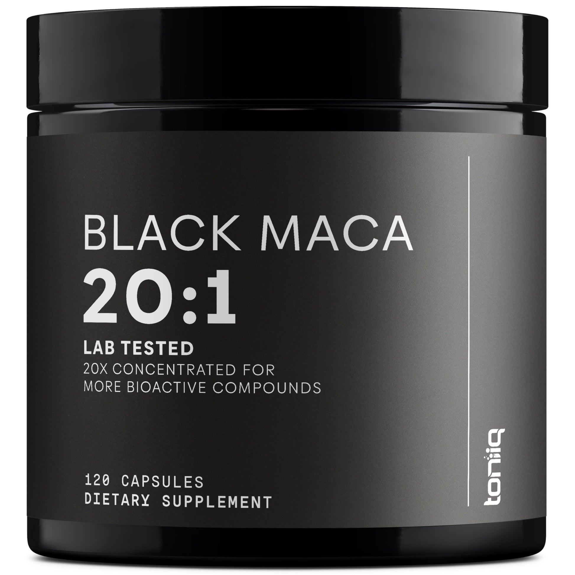 Black Maca Root - Ultra High Potency 20:1 Extract - Single Origin, Wildcrafted & Highly Concentrated - Third-Party Lab Tested - 120 Capsules - Medaid International