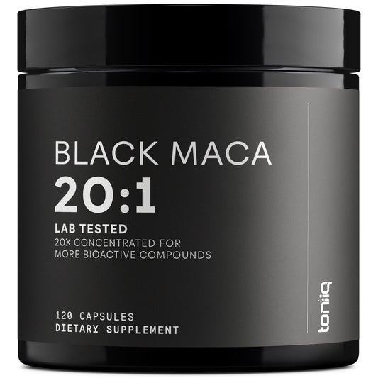 Black Maca Root - Ultra High Potency 20:1 Extract - Single Origin, Wildcrafted & Highly Concentrated - Third-Party Lab Tested - 120 Capsules - Medaid International