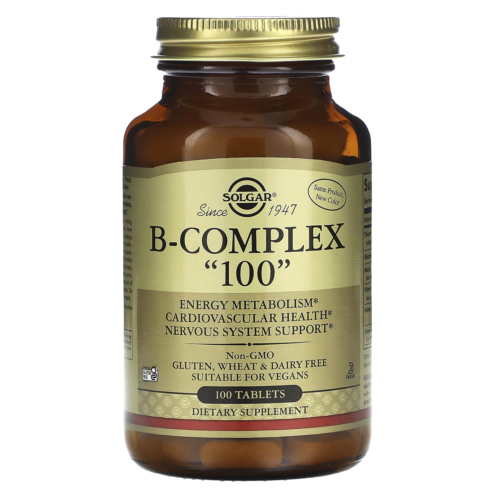 Solgar B-Complex 100" - 100 Tablets - Energy Metabolism, Cardiovascular Health, Nervous System Support - Non-GMO, Vegan, Gluten Free - 100 Servings - Medaid International