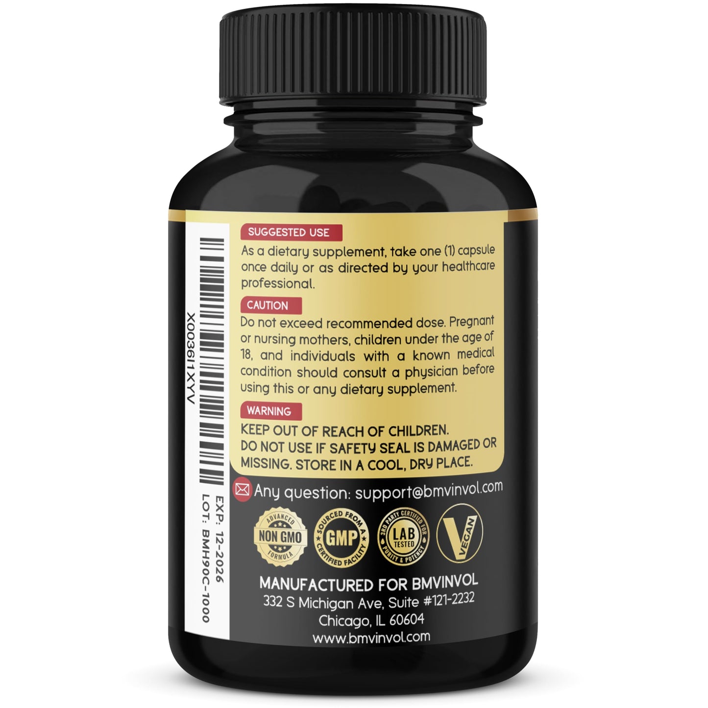 BMVINVOL Horny Goat Weed Capsules with Maca, Ginseng, Tribulus Terrestris, Ashwagandha, Black Pepper - 90 Count for 3 Month Supply - Medaid International