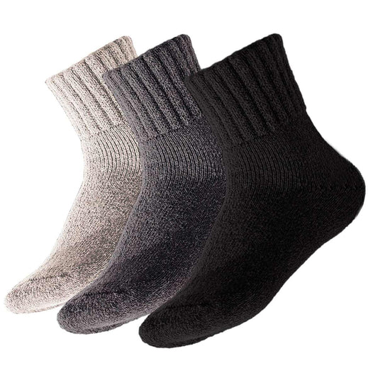 Mitid Wool Socks Boot Socks for Women Solid Thick Warm Winter Socks Thermal Cozy Crew Fuzzy Slipper Socks Christmas Gift - Medaid International