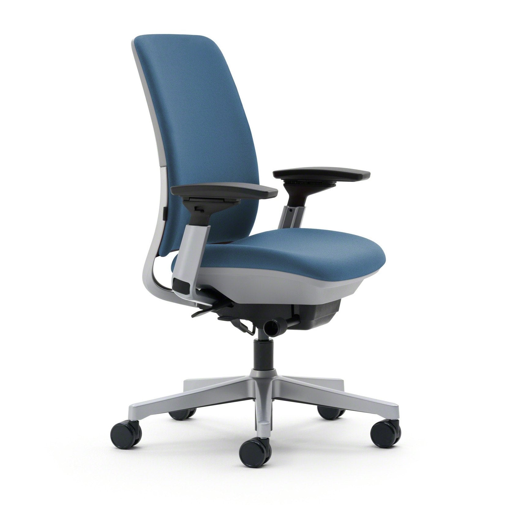 Steelcase Amia(R) Ergonomic Work Chair, Fabric = Sky; Frame/Base = Platinum/Platinum - Medaid International