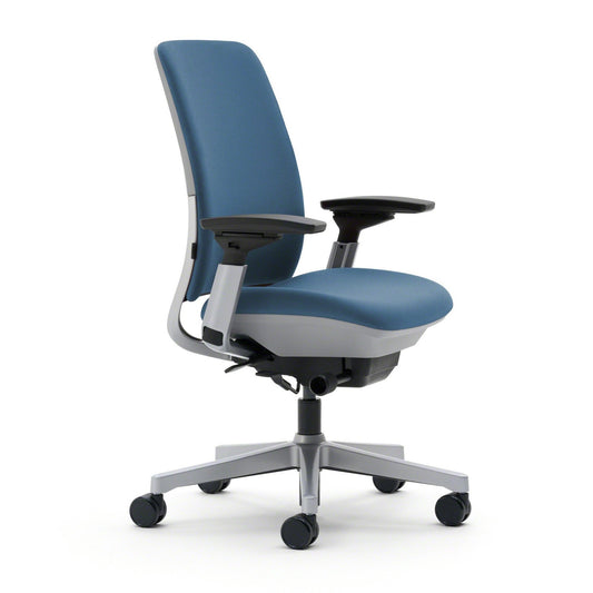 Steelcase Amia(R) Ergonomic Work Chair, Fabric = Sky; Frame/Base = Platinum/Platinum - Medaid International
